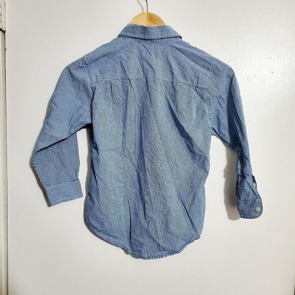 Children's Place Blue/White Checkered Shirt Size 5/6 - Picture 2 of 7